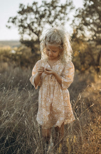 Leona Girls Dress : Golden Turmeric
