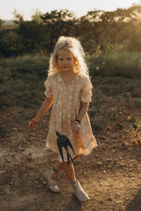 Leona Girls Dress : Golden Turmeric