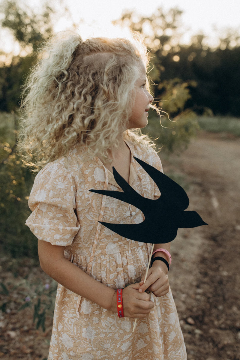 Leona Girls Dress : Golden Turmeric