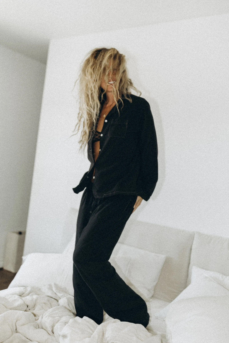 Noir Linen Pajamas